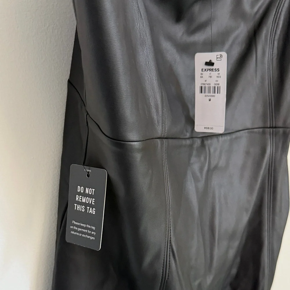 Express Faux Leather Body Contour Dress - Picture 5 of 10